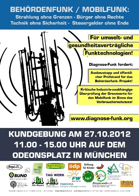 Kundgebung am 27.10.12 von 11.00 - 15.00 Uhr auf dem Odeonsplatz in München
